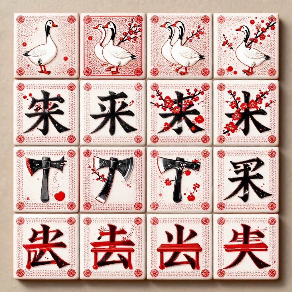 文子牌圖解:至尊天牌12點、地牌2點、鵝牌4點、梅花10點等,紅白點設計層級分明