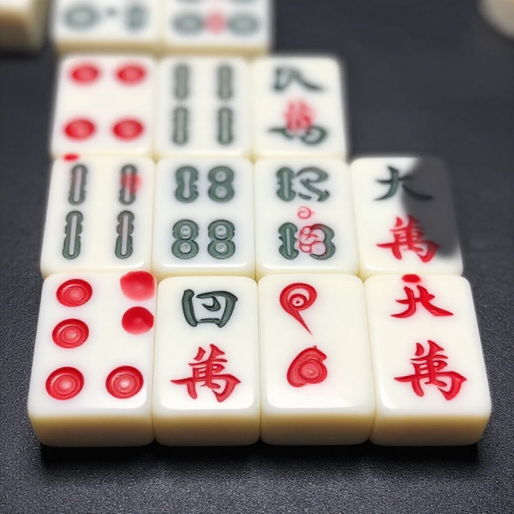 黑粒仔骨牌近拍,分文子武子,天牌紅六白六、地牌紅二等有序排列暗桌,柔光凸顯點子圖案