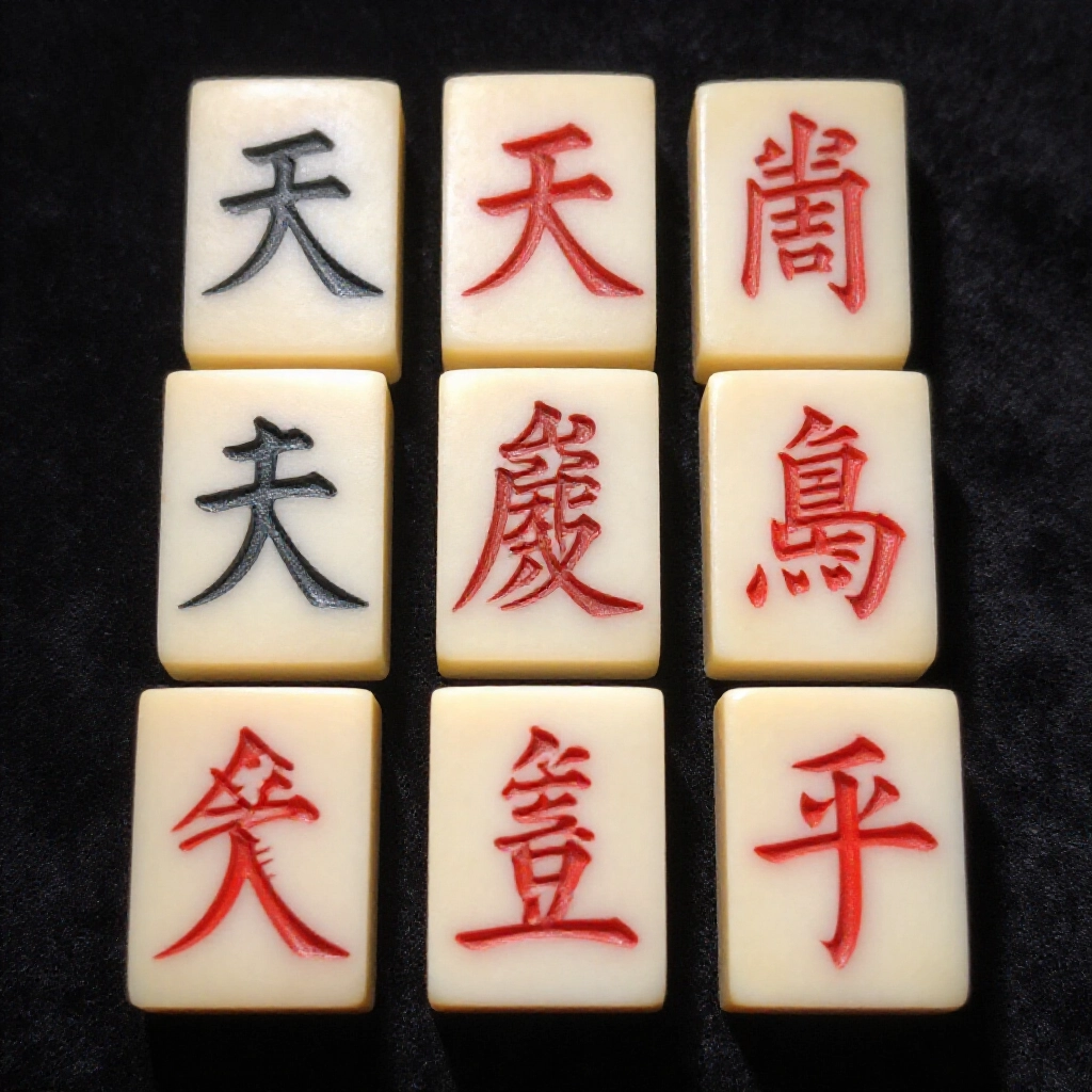 天九牌骨牌特寫,按階級排列展示文子如天、地、人、和,以及武子九到三點數,深色絨布背景,柔光強調至尊組合與細膩骨質紋路