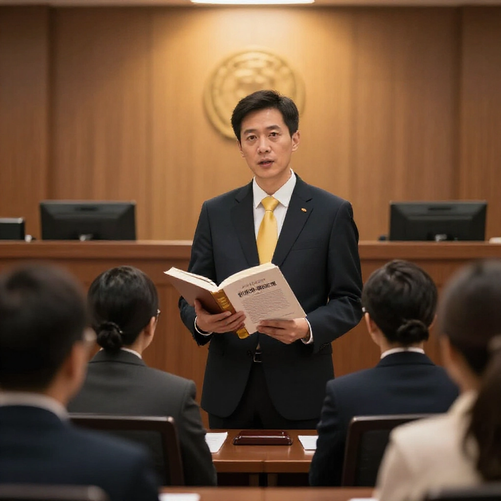 專業律師在台灣現代法庭解釋賭博法規,向聽眾展示刑法書籍