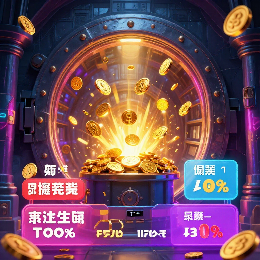 台彩與地下 539 獎金對比的活力資訊圖,金幣從神秘金庫爆發而出,霓虹燈光效果