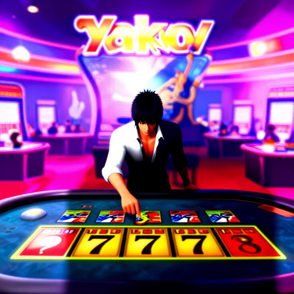 人中之龍遊戲中霓虹燈光橫濱賭場，主角在百家樂桌擊中龍七大獎，周圍動畫閃爍歡呼